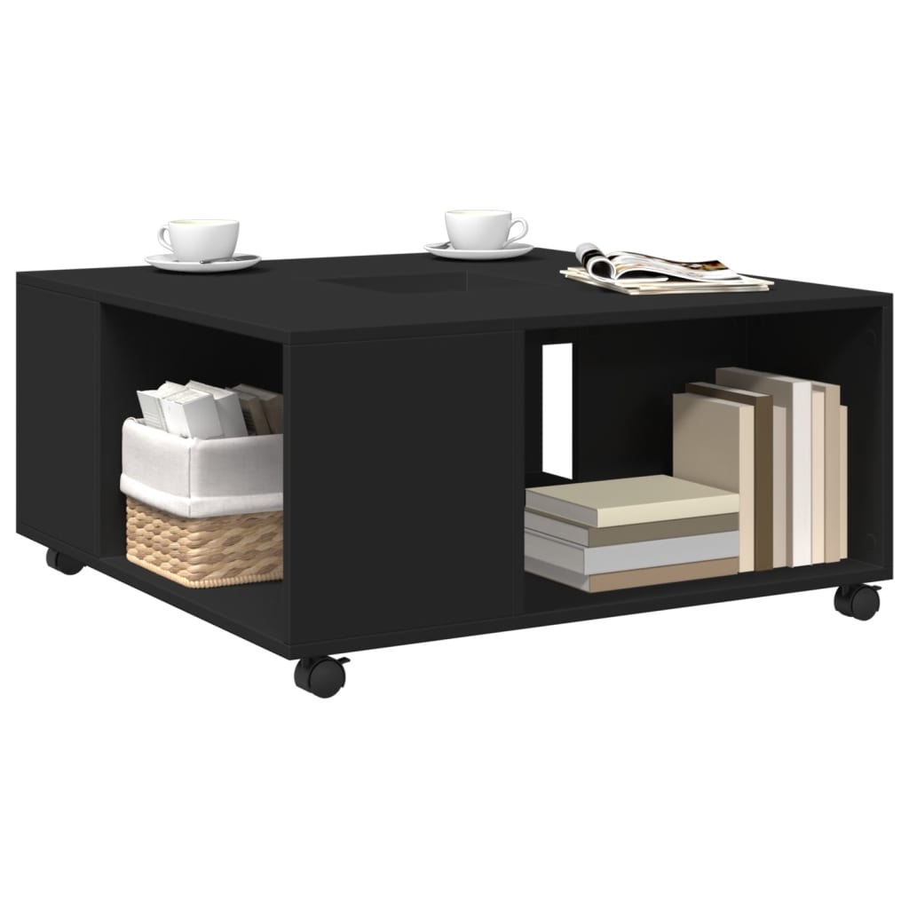 Table basse noir 80x80x40 cm bois d’ingénierie - Tables basses