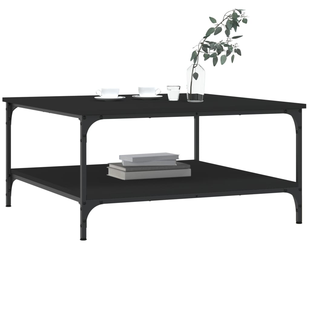Table basse noir 80x80x40 cm bois d’ingénierie - Tables basses
