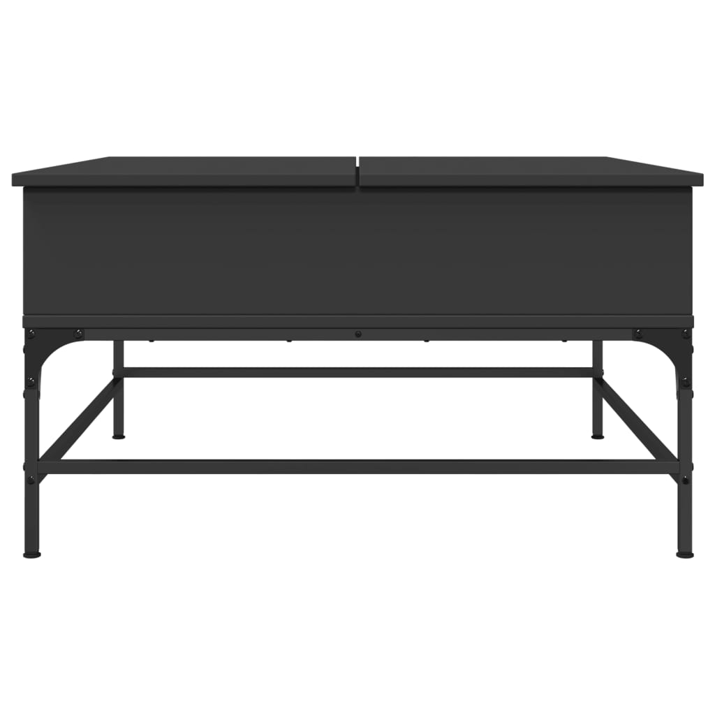 Table basse noir 80x80x45 cm bois d’ingénierie et métal - Tables basses