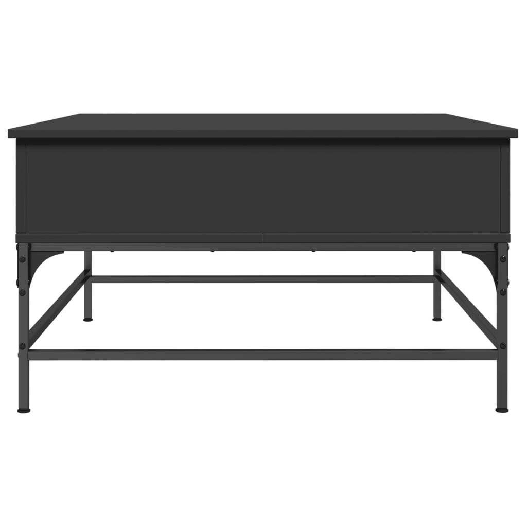 Table basse noir 80x80x45 cm bois d’ingénierie et métal - Tables basses