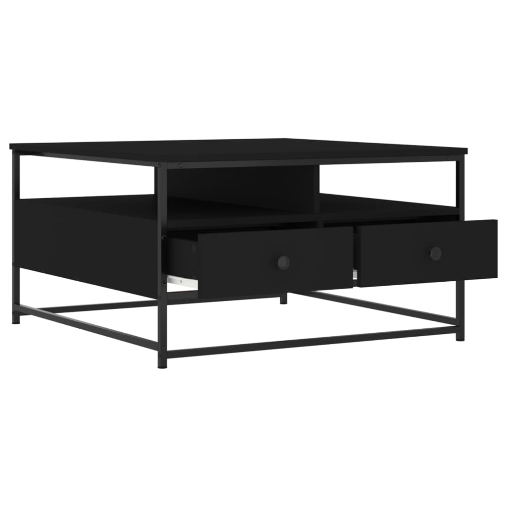 Table basse noir 80x80x45 cm bois d’ingénierie - Tables basses