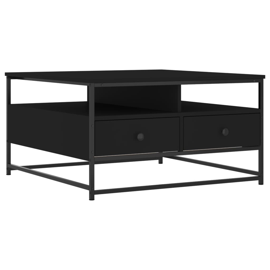 Table basse noir 80x80x45 cm bois d’ingénierie - Tables basses