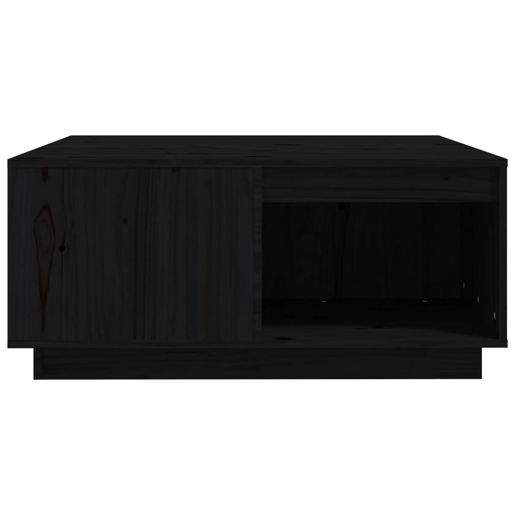 Table basse Noir 80x81x36,5 cm Bois massif de pin - Tables basses