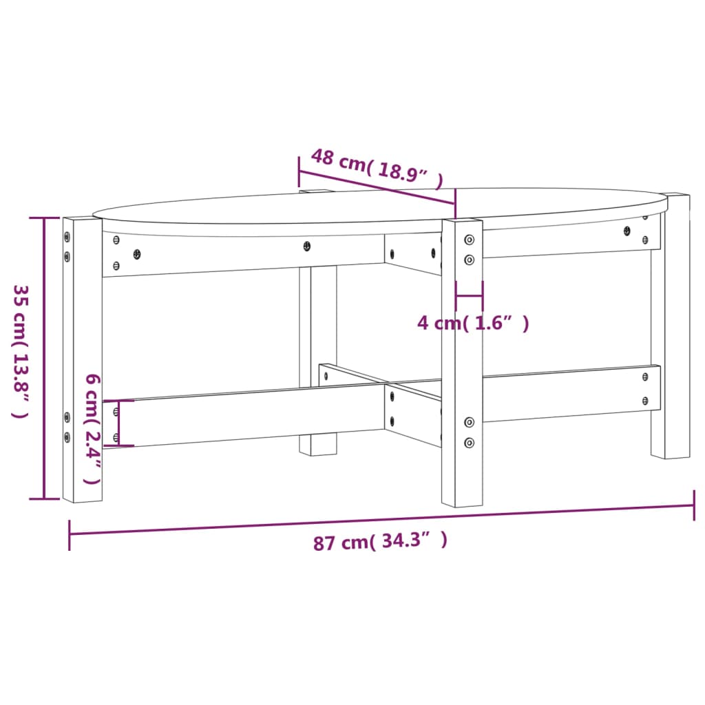 Table basse Noir 87x48x35 cm Bois massif de pin - Tables basses