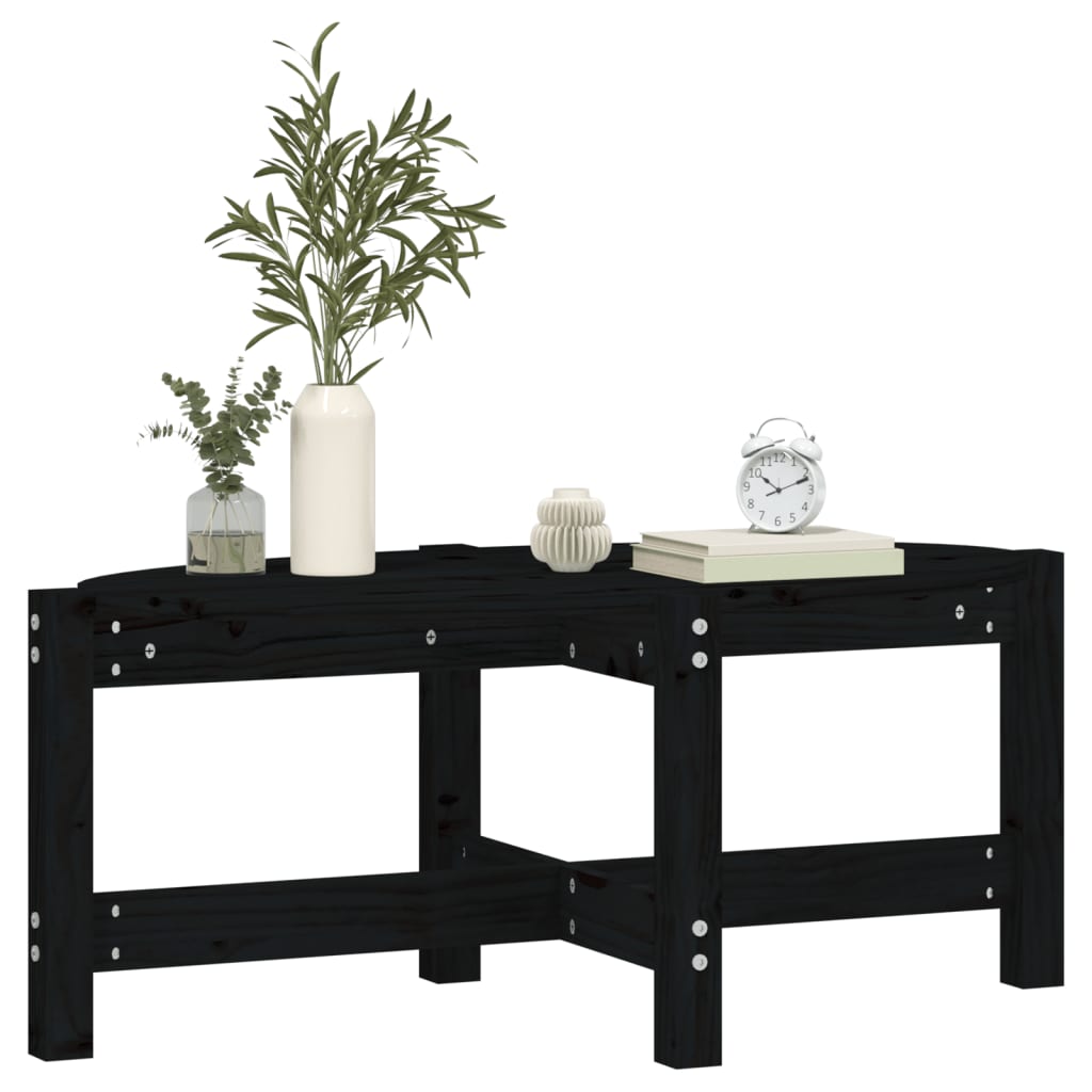 Table basse Noir 87x48x35 cm Bois massif de pin - Tables basses