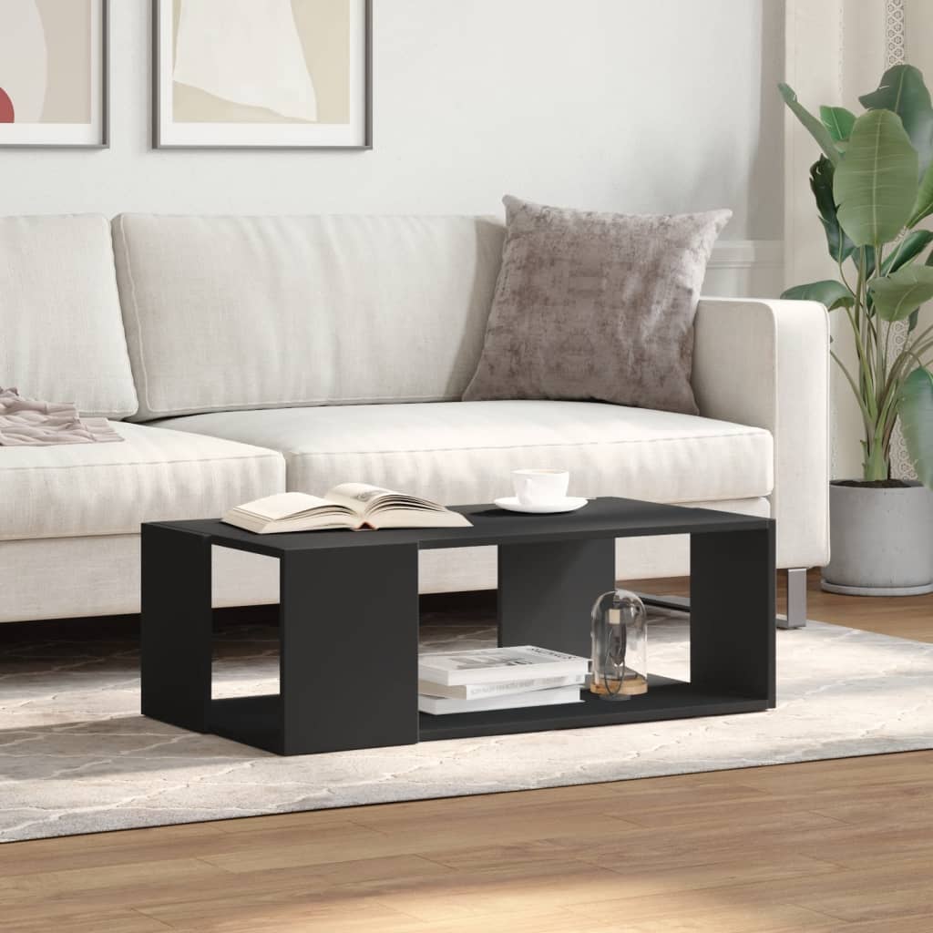 Table basse noir 89,5x48x30 cm bois d’ingénierie - Tables basses