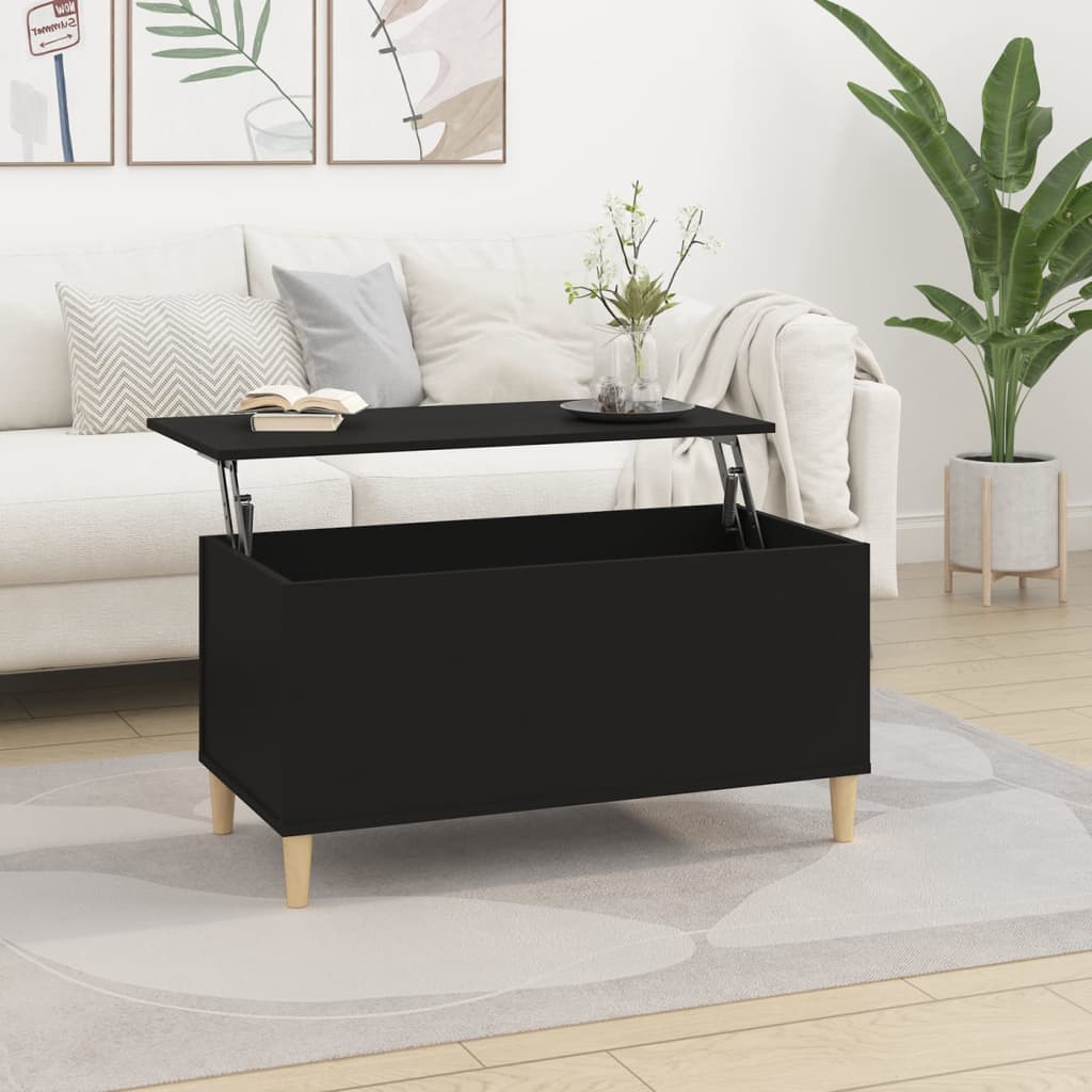 Table basse Noir 90x44,5x45 cm Bois d’ingénierie - Tables basses