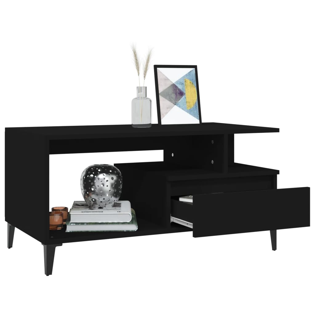 Table basse Noir 90x49x45 cm Bois d’ingénierie - Tables basses