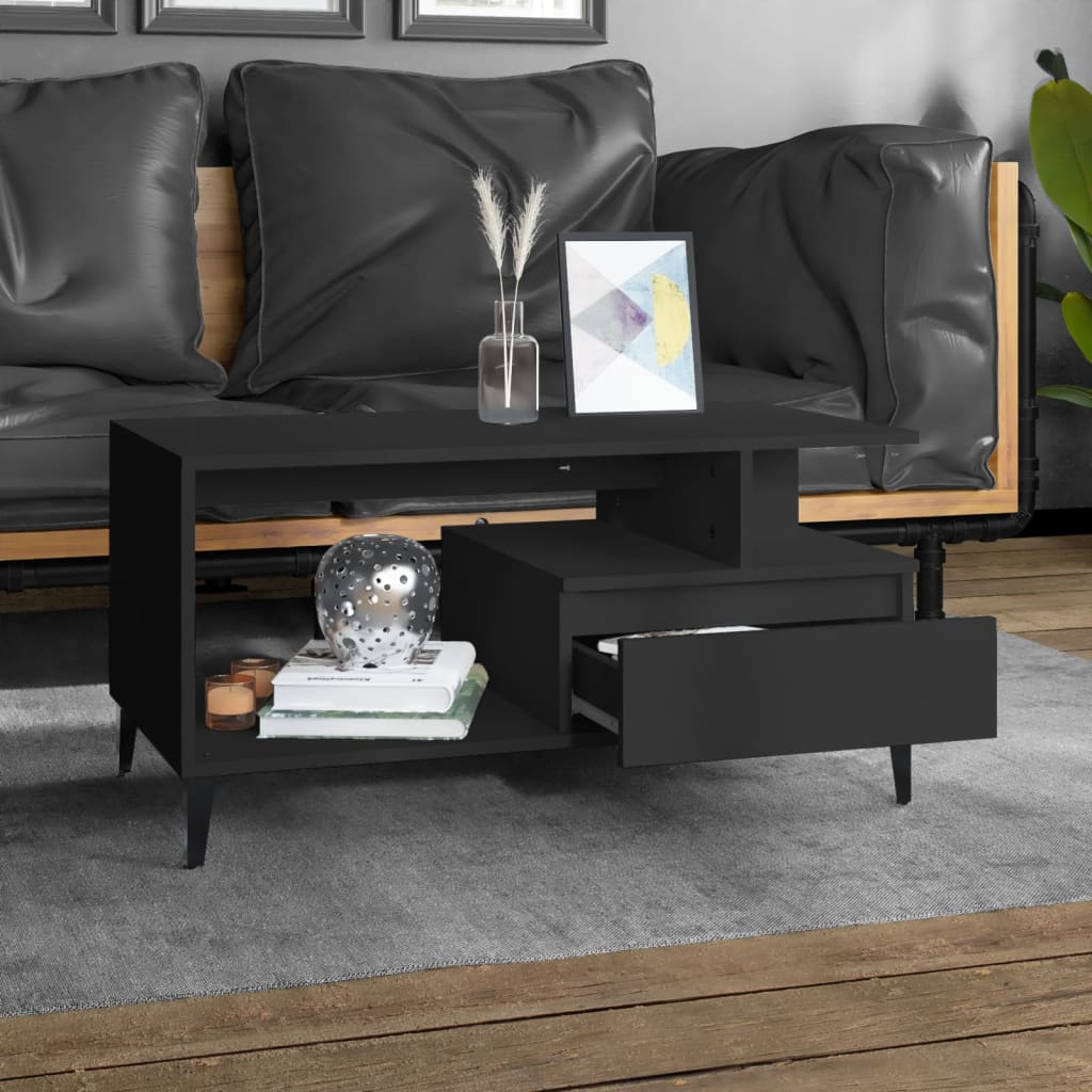 Table basse Noir 90x49x45 cm Bois d’ingénierie - Tables basses