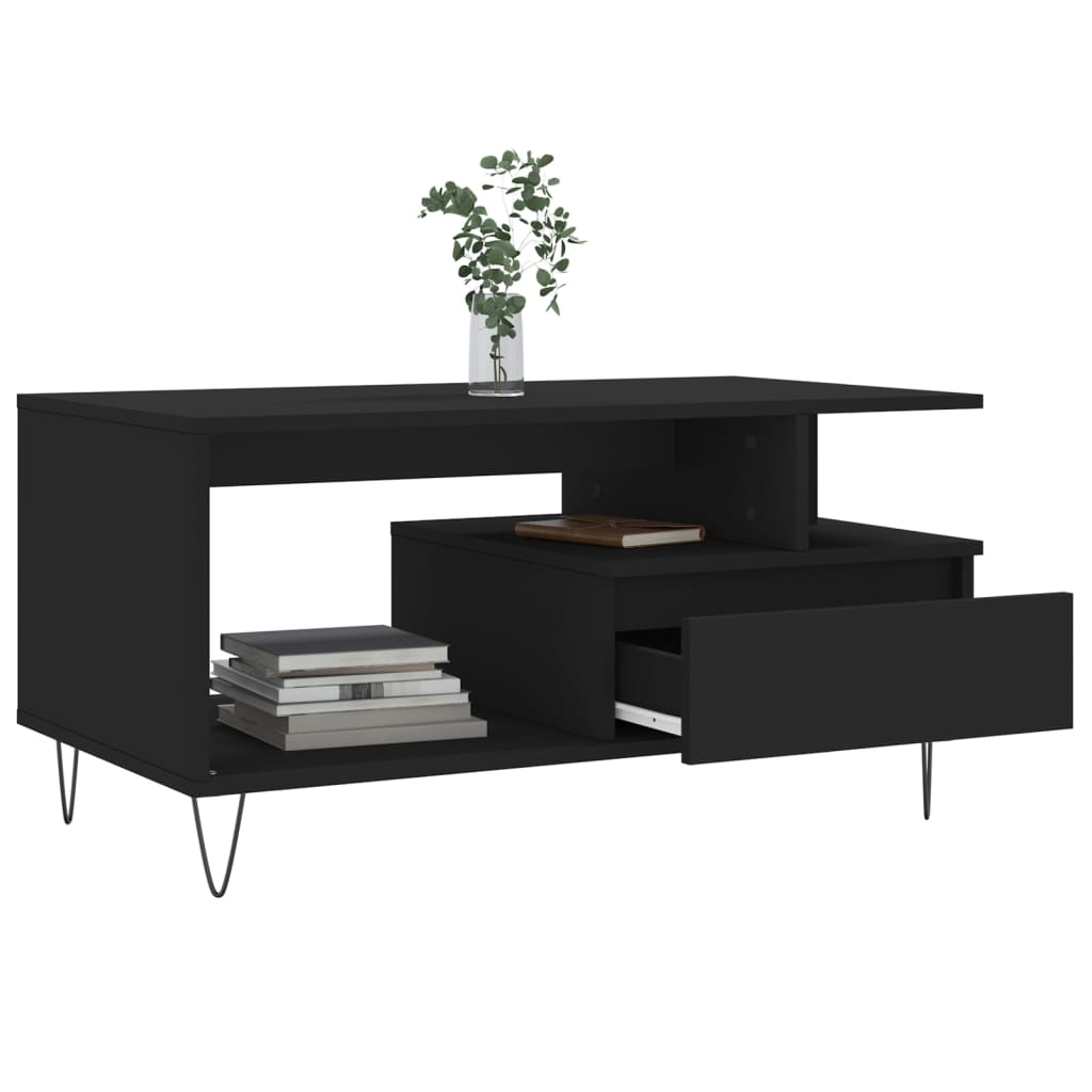 Table basse Noir 90x49x45 cm Bois d’ingénierie - Tables basses