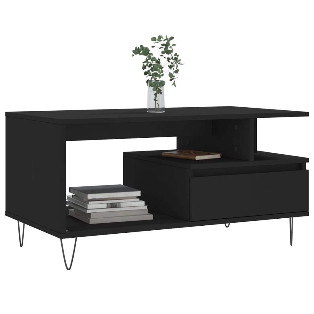 Table basse Noir 90x49x45 cm Bois d’ingénierie - Tables basses