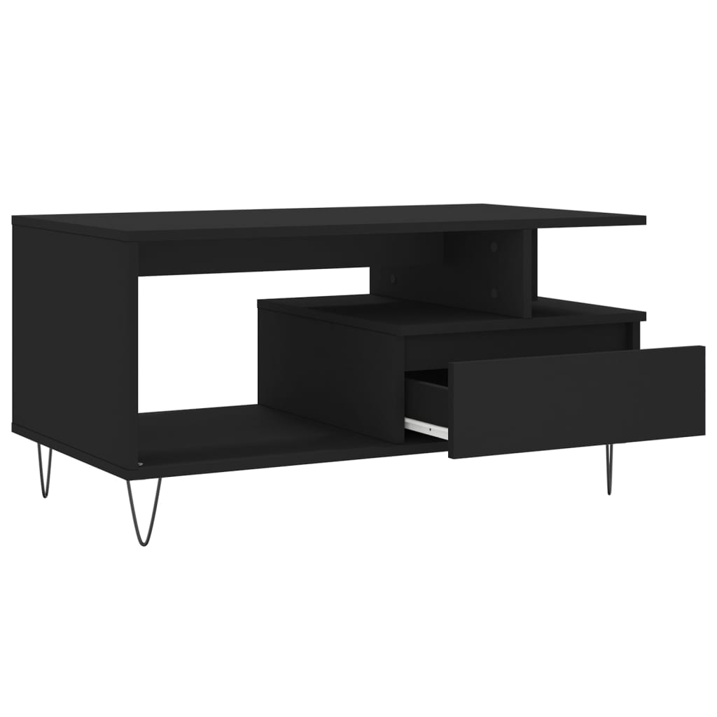 Table basse Noir 90x49x45 cm Bois d’ingénierie - Tables basses