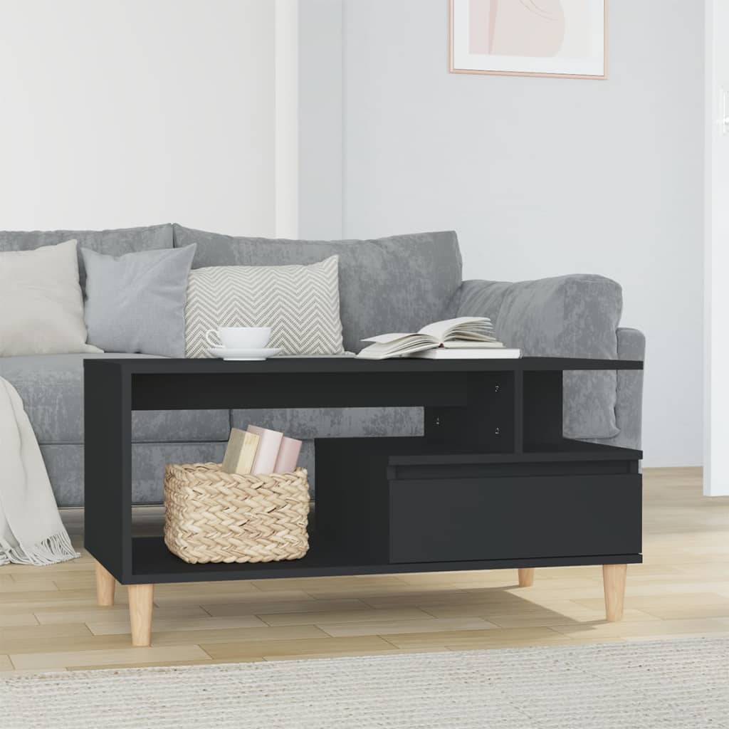 Table basse Noir 90x49x45 cm Bois d’ingénierie - Tables basses