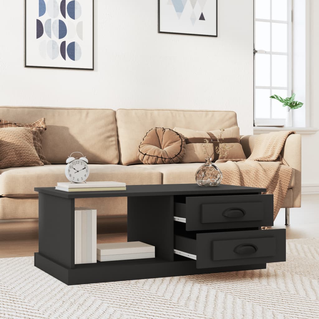 Table basse Noir 90x50x35 cm Bois d’ingénierie - Tables basses