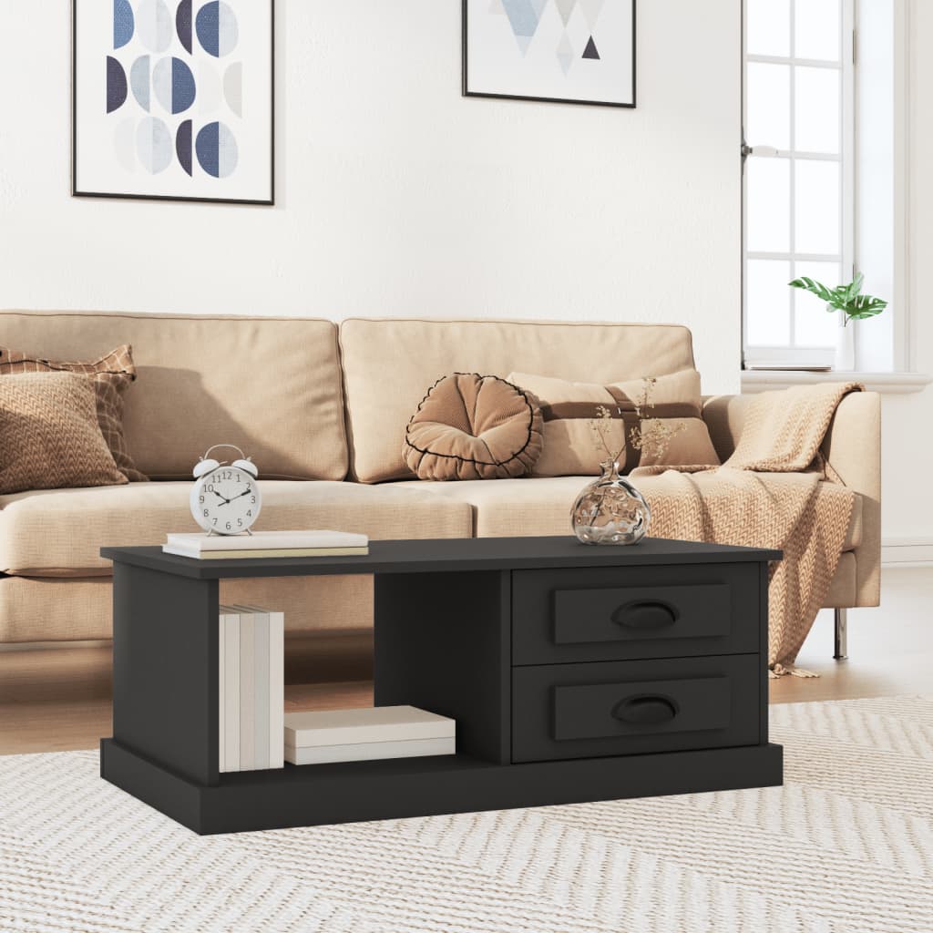 Table basse Noir 90x50x35 cm Bois d’ingénierie - Tables basses