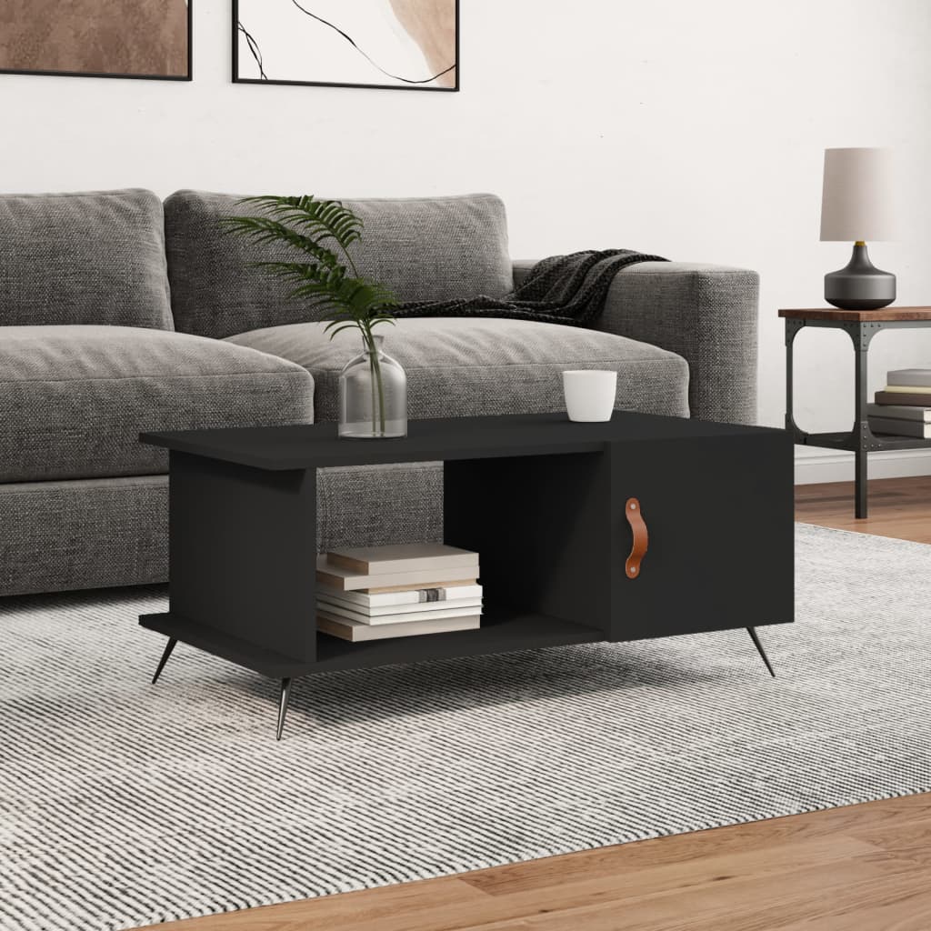 Table basse noir 90x50x40 cm bois d’ingénierie - Tables basses