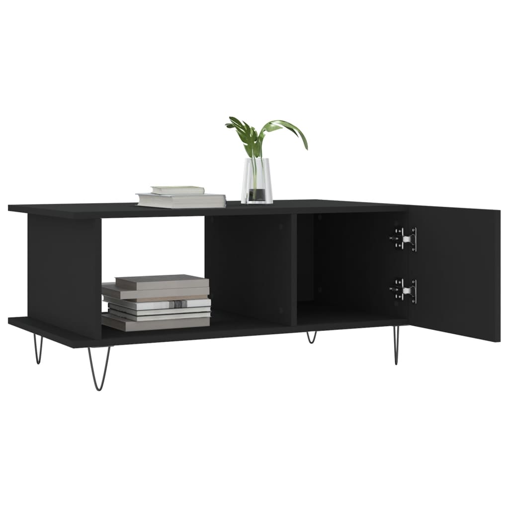 Table basse noir 90x50x40 cm bois d’ingénierie - Tables basses