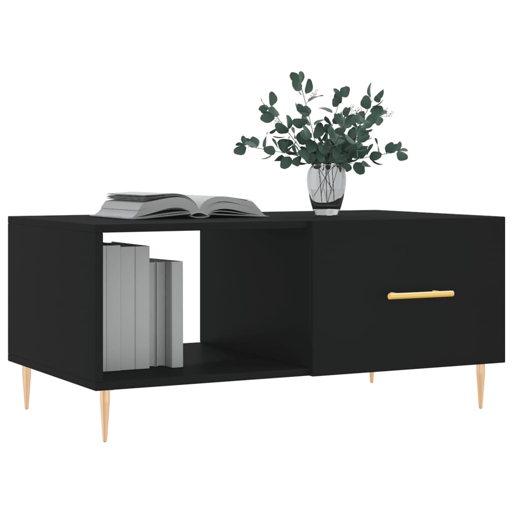 Table basse noir 90x50x40 cm bois d’ingénierie - Tables basses