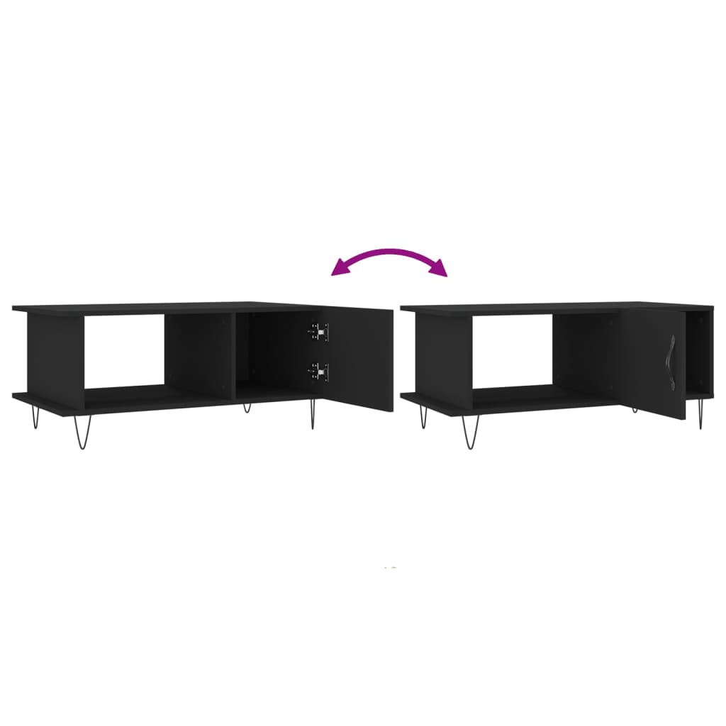 Table basse noir 90x50x40 cm bois d’ingénierie - Tables basses
