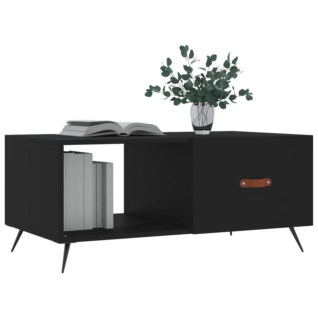 Table basse noir 90x50x40 cm bois d’ingénierie - Tables basses