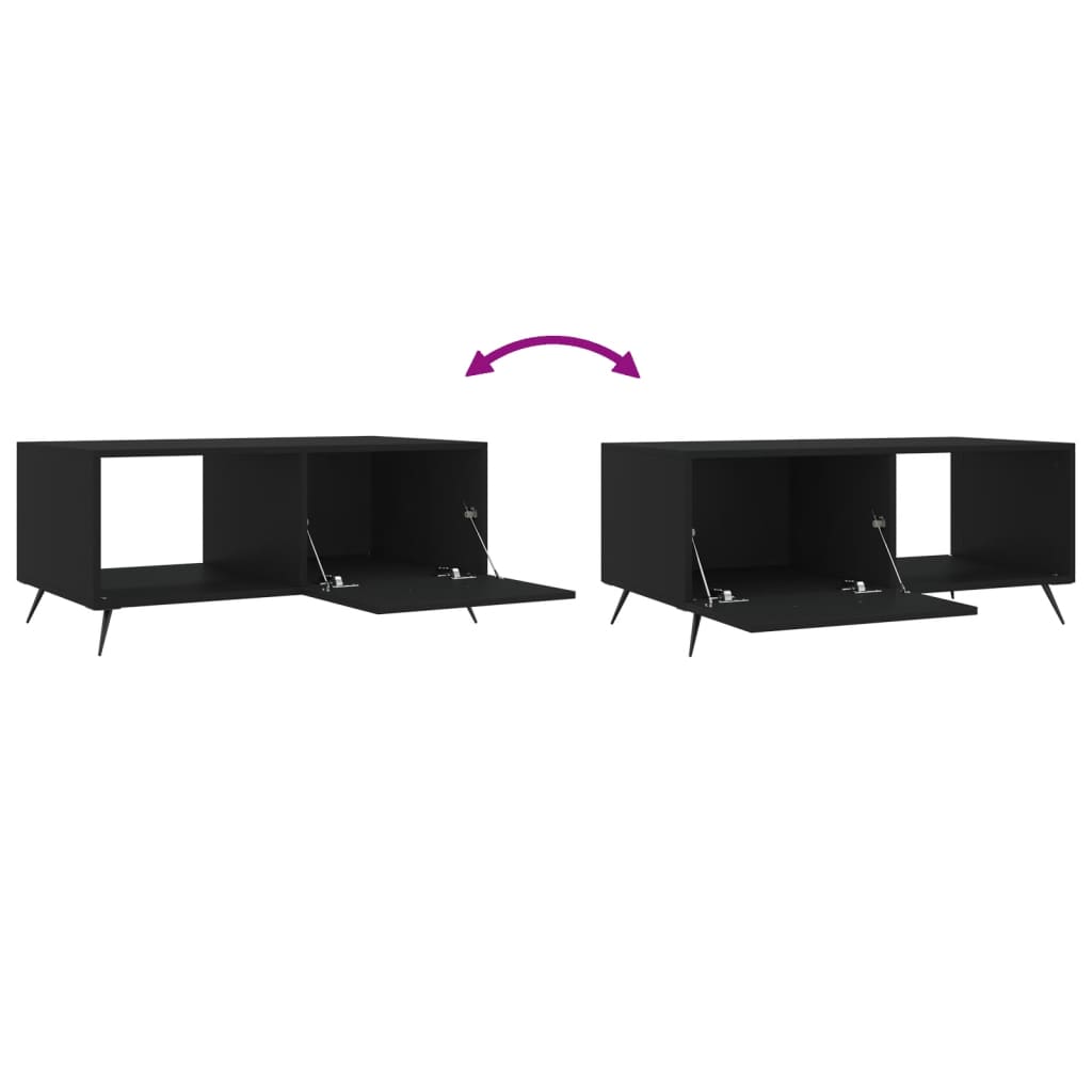 Table basse noir 90x50x40 cm bois d’ingénierie - Tables basses