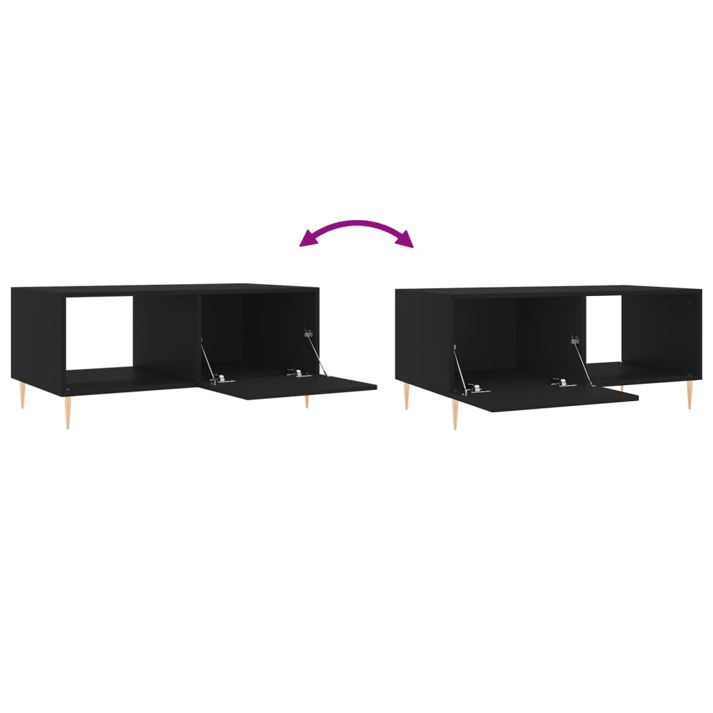 Table basse noir 90x50x40 cm bois d’ingénierie - Tables basses