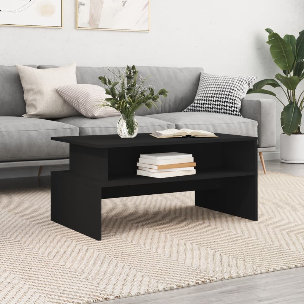 Table basse noir 90x55x42,5 cm bois d’ingénierie - Tables basses