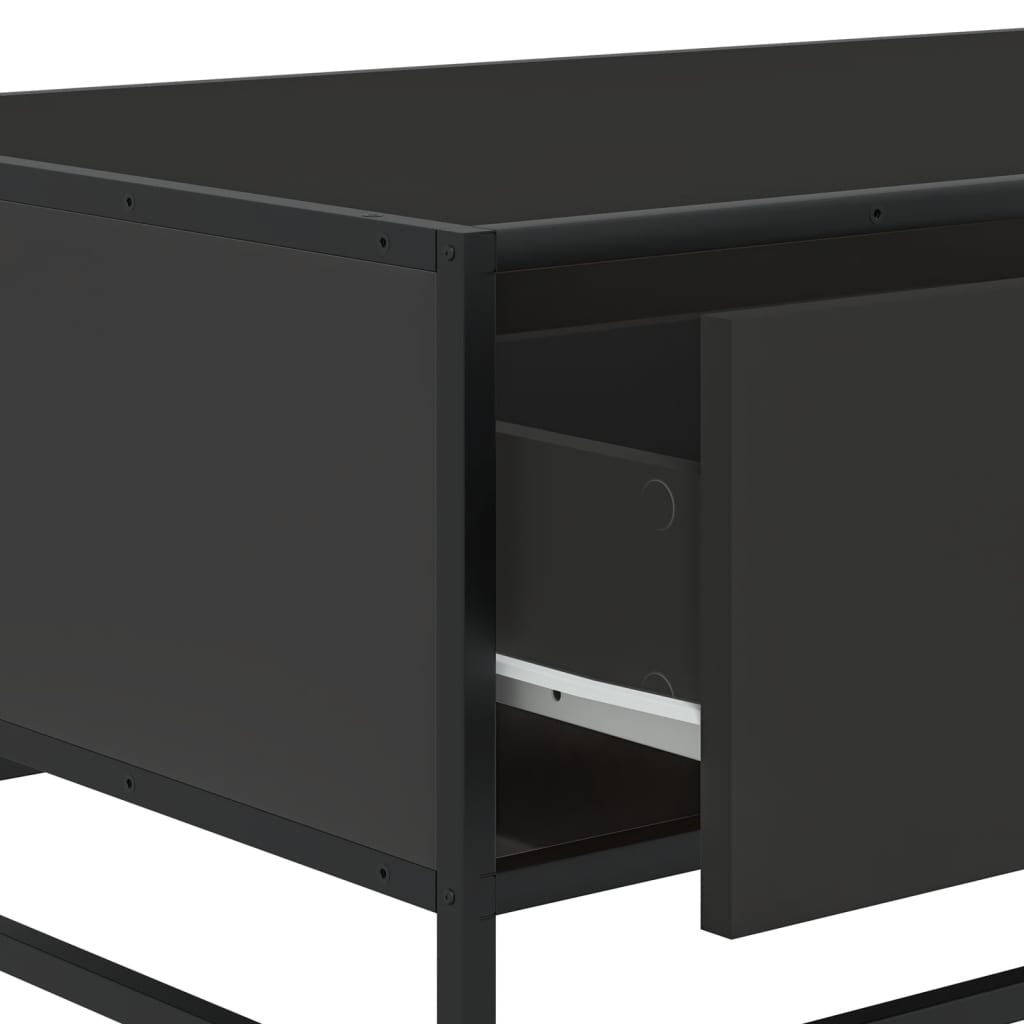 Table basse noir 90x57x35 cm bois d’ingénierie et métal - Tables basses