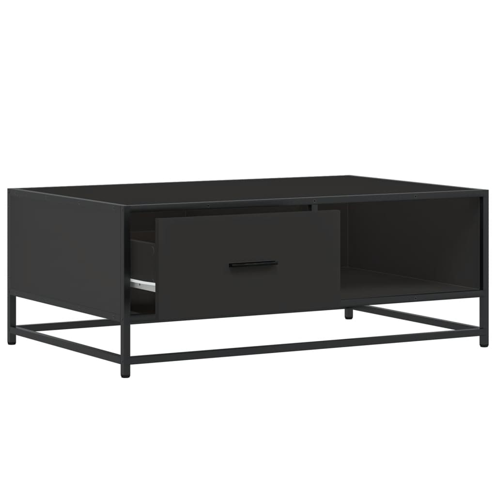 Table basse noir 90x57x35 cm bois d’ingénierie et métal - Tables basses