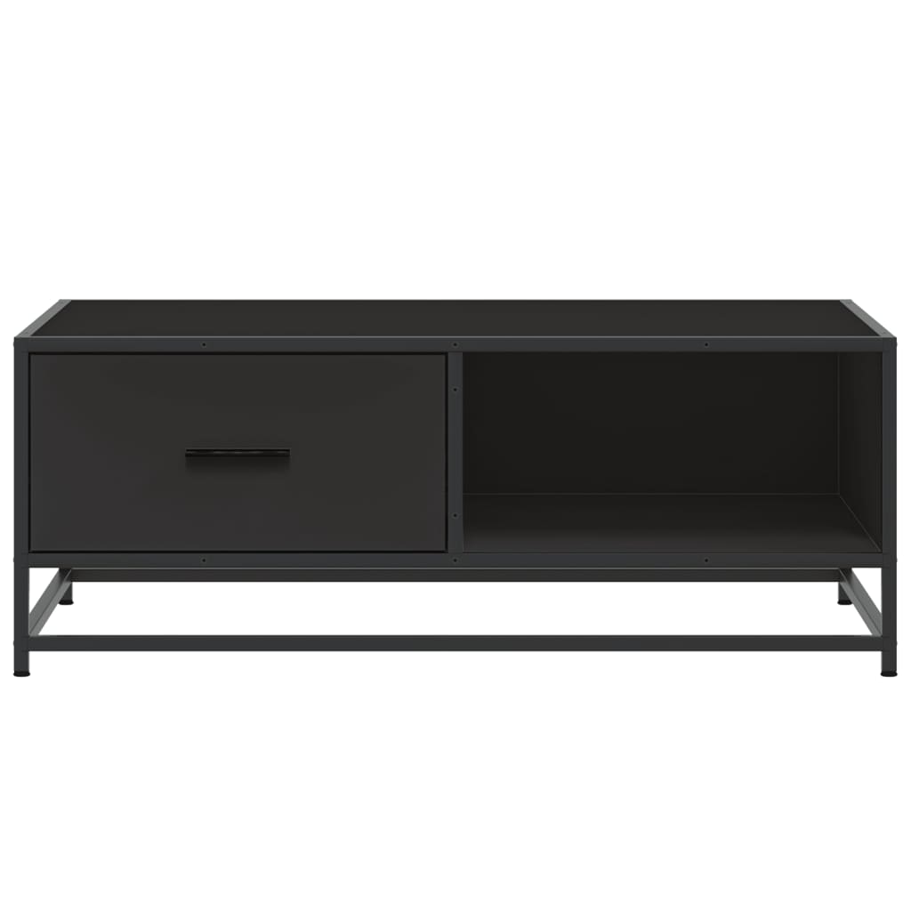 Table basse noir 90x57x35 cm bois d’ingénierie et métal - Tables basses