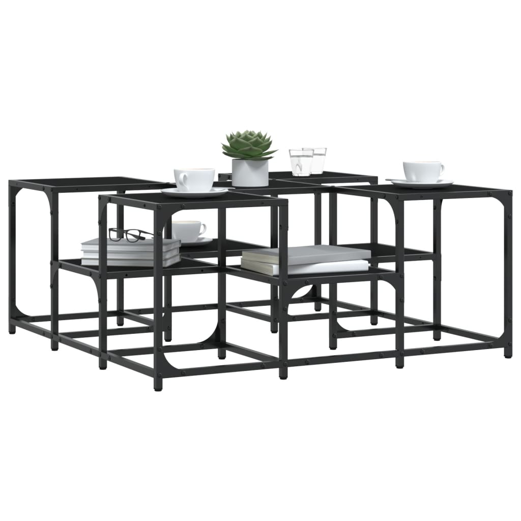 Table basse noir 91x91x40 cm bois d’ingénierie - Tables basses
