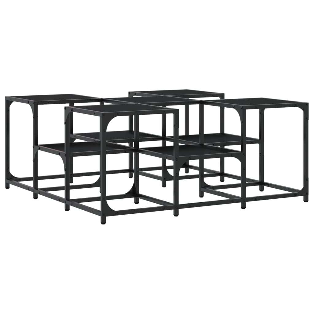 Table basse noir 91x91x40 cm bois d’ingénierie - Tables basses