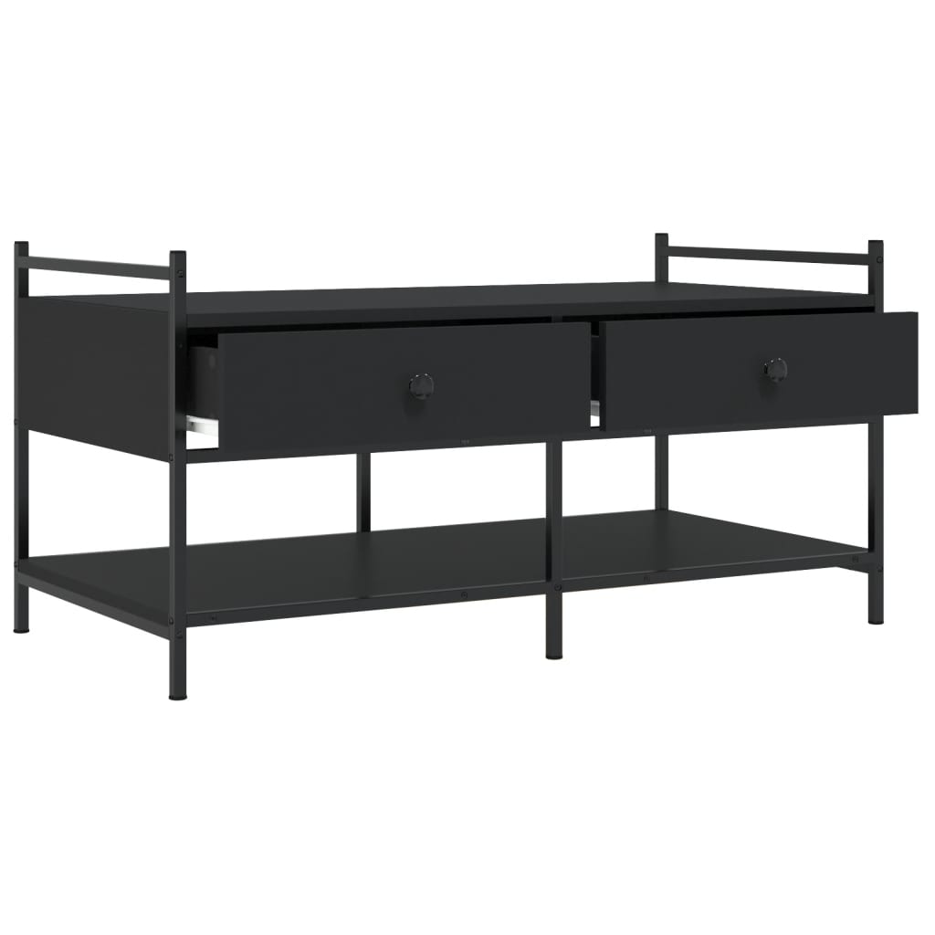 Table basse noir 99x50x50 cm bois d’ingénierie - Tables basses