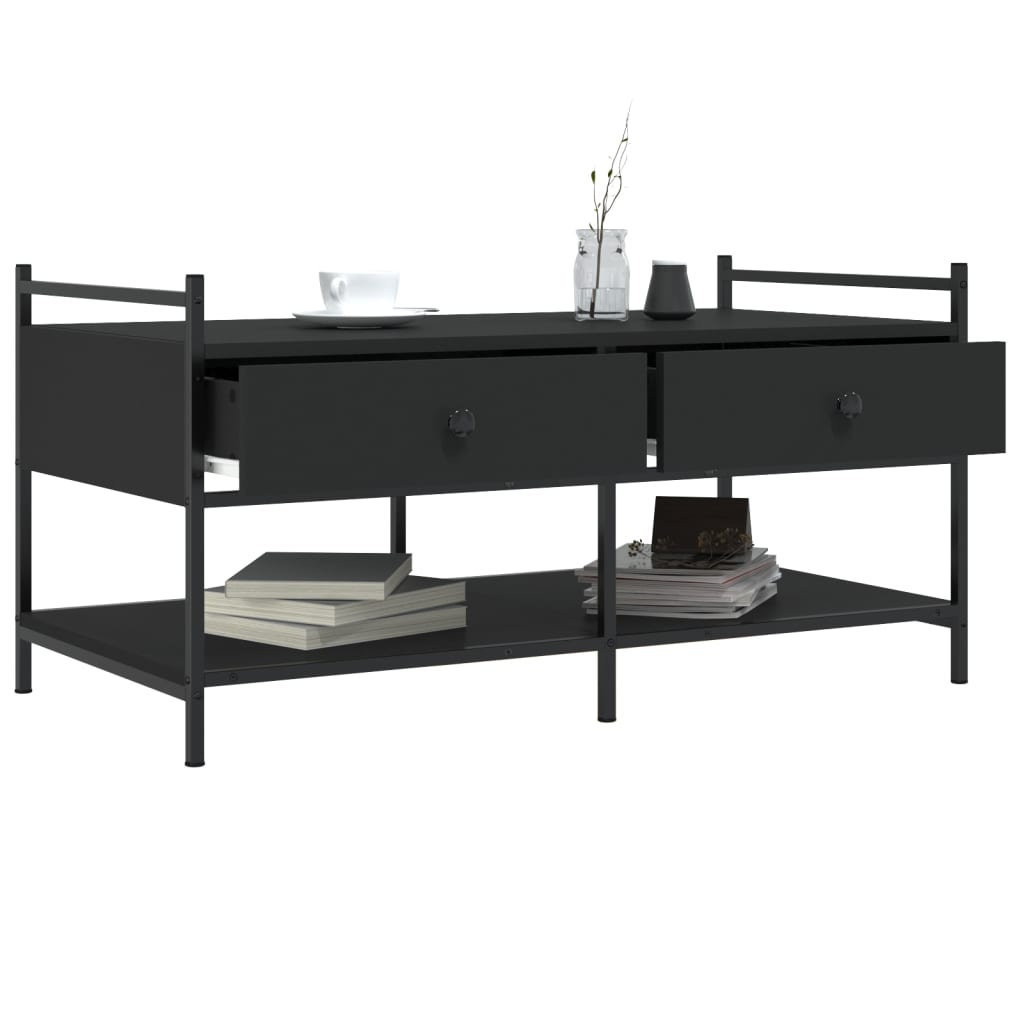 Table basse noir 99x50x50 cm bois d’ingénierie - Tables basses