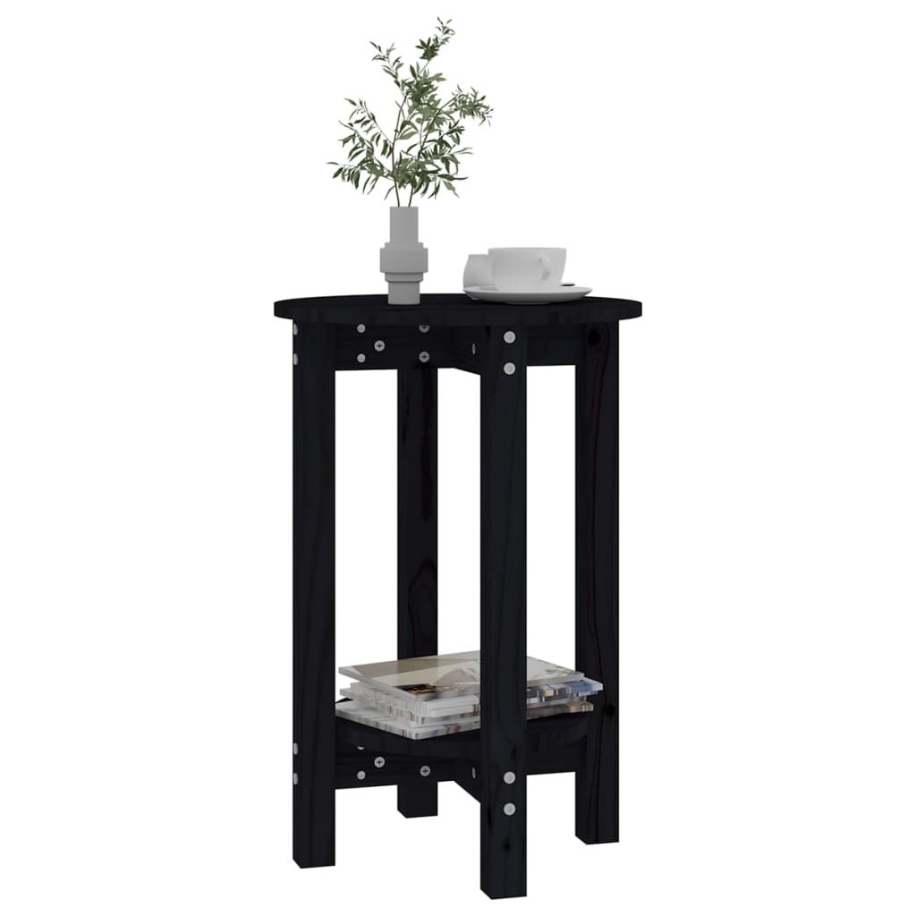 Table basse Noir Ø 40x60 cm Bois massif de pin - Tables basses