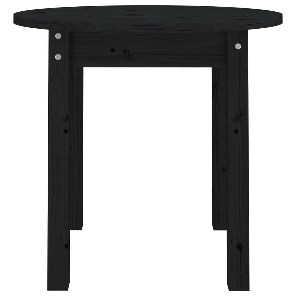 Table basse Noir Ø 45x40 cm Bois massif de pin - Tables basses