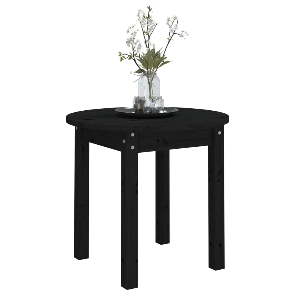 Table basse Noir Ø 45x40 cm Bois massif de pin - Tables basses