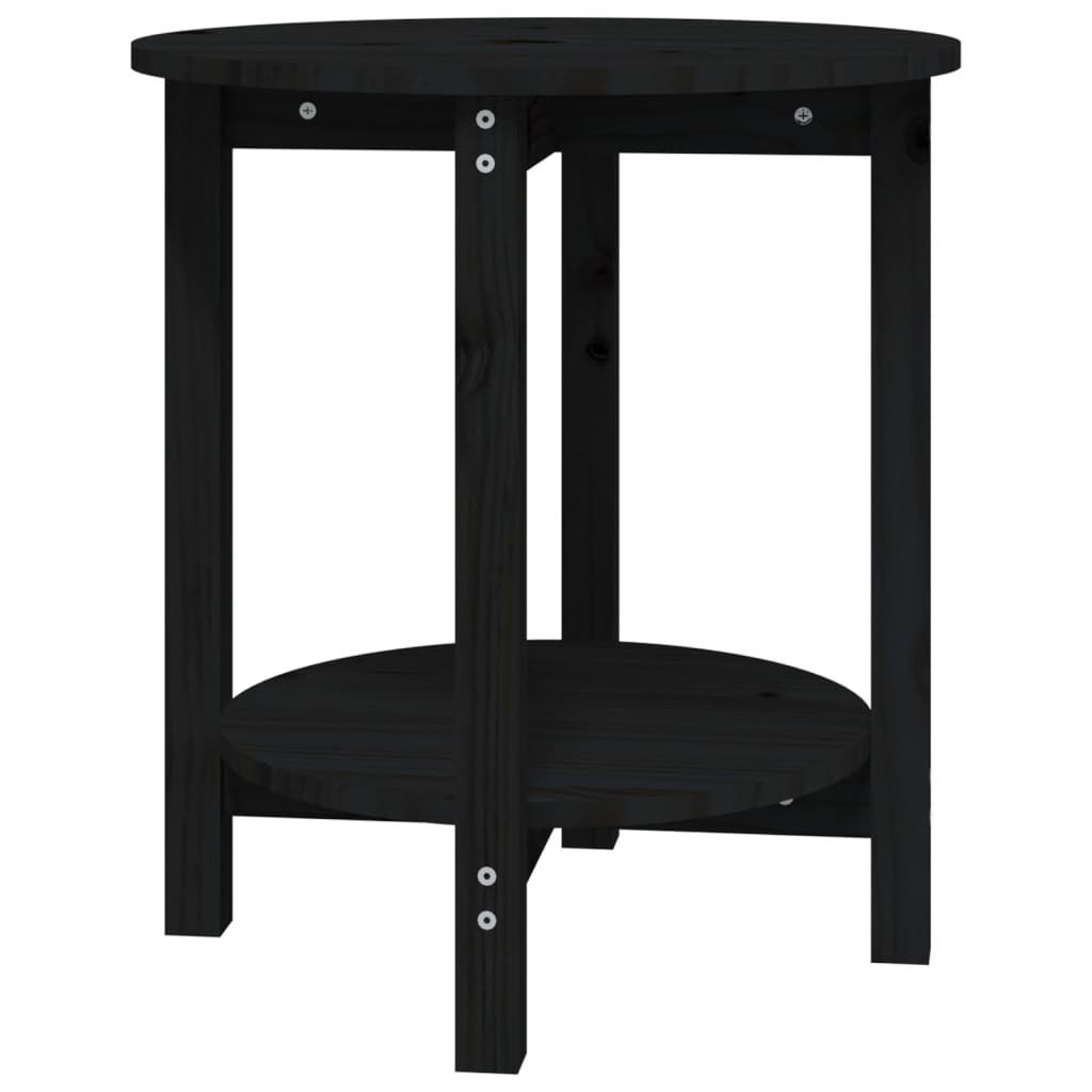 Table basse Noir Ø 55x60 cm Bois massif de pin - Tables basses