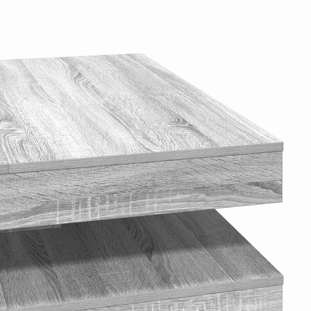 Table basse rotative à 360 degrés sonoma gris 90x90x34,5 cm - Tables basses