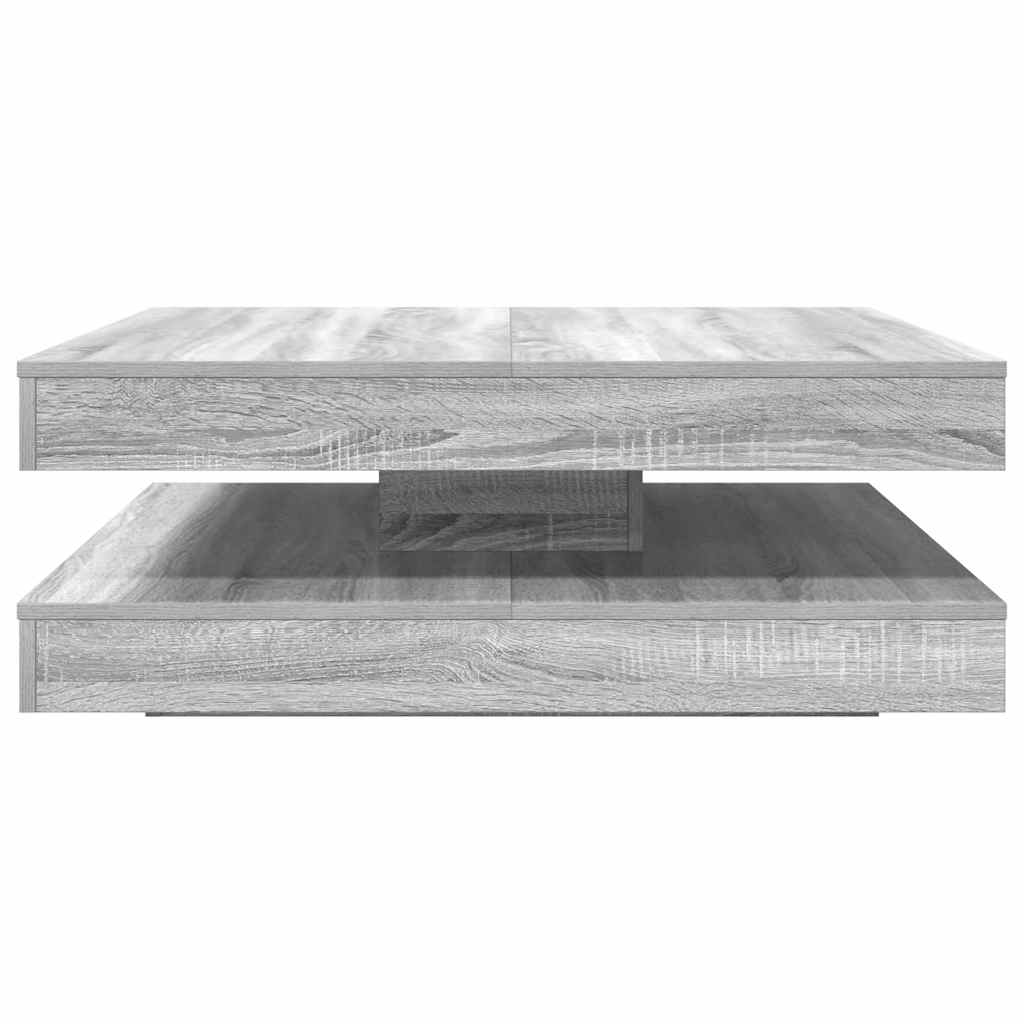 Table basse rotative à 360 degrés sonoma gris 90x90x34,5 cm - Tables basses