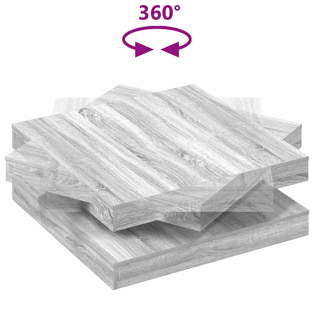 Table basse rotative à 360 degrés sonoma gris 90x90x34,5 cm - Tables basses