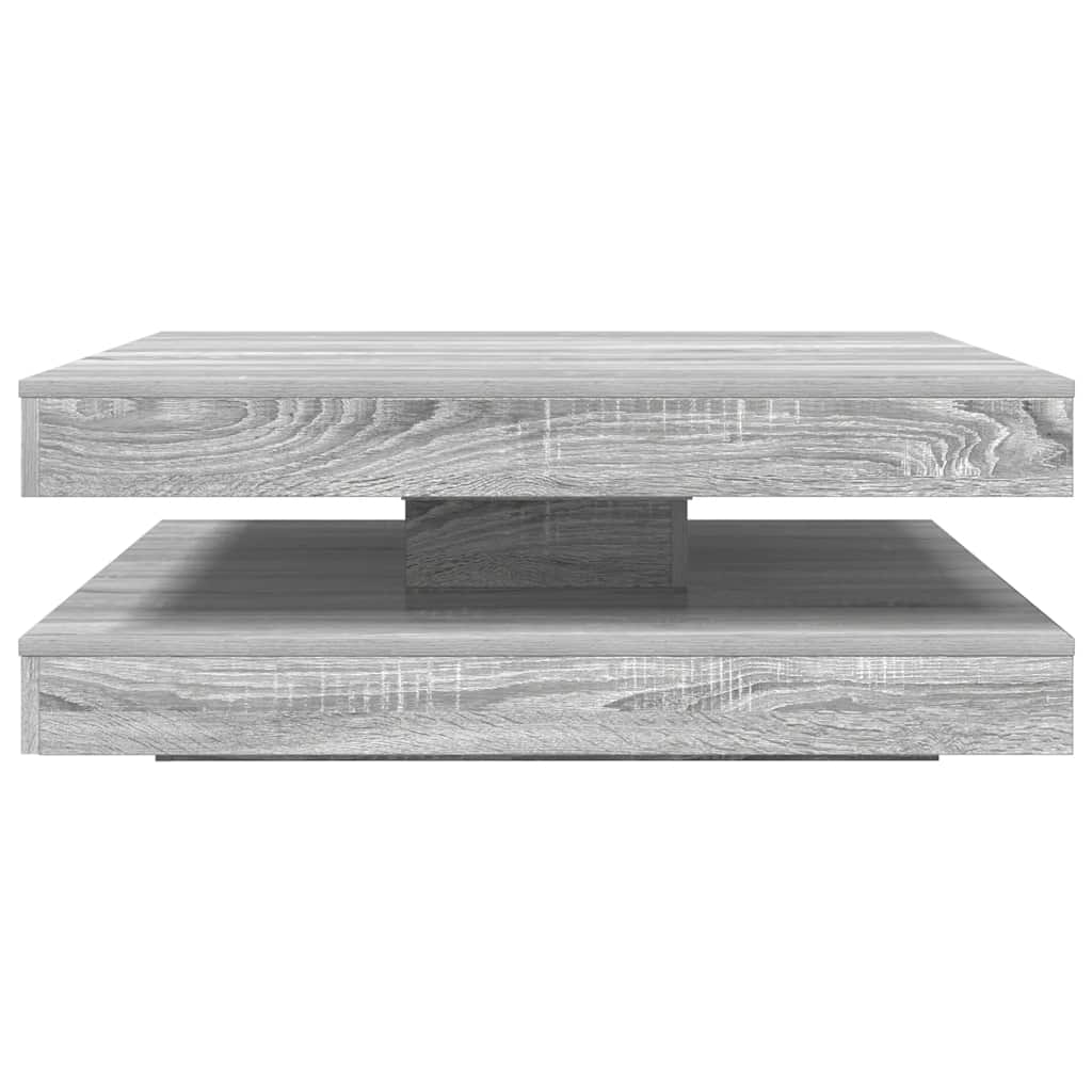 Table basse rotative à 360 degrés sonoma gris 90x90x34,5 cm - Tables basses