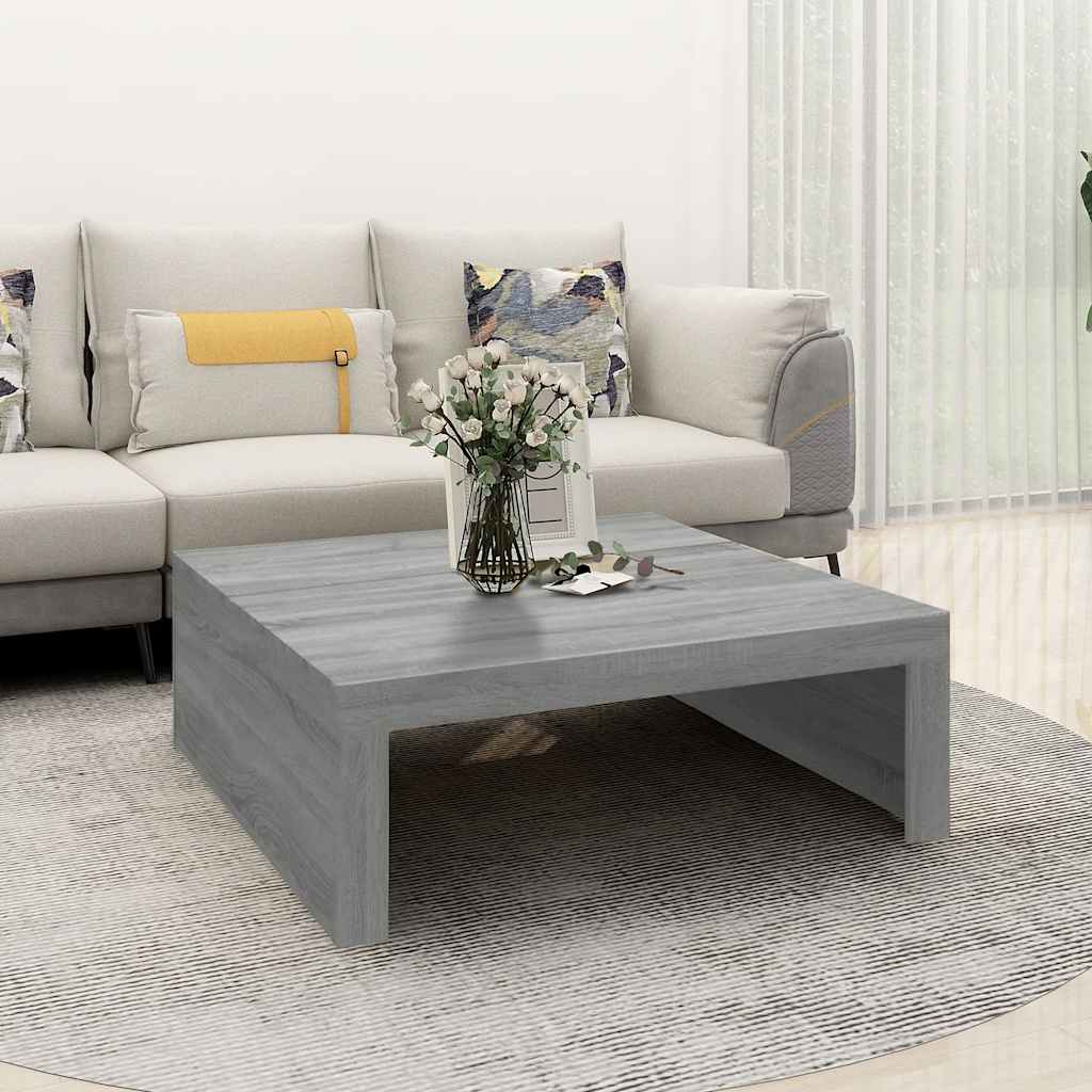 Table basse Sonoma gris 100x100x35 cm Bois d’ingénierie - Tables basses
