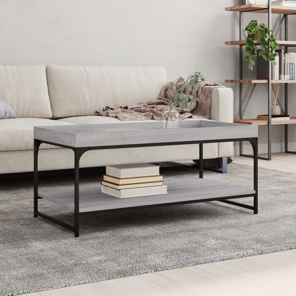 Table basse sonoma gris 100x49x45 cm bois d’ingénierie - Tables basses
