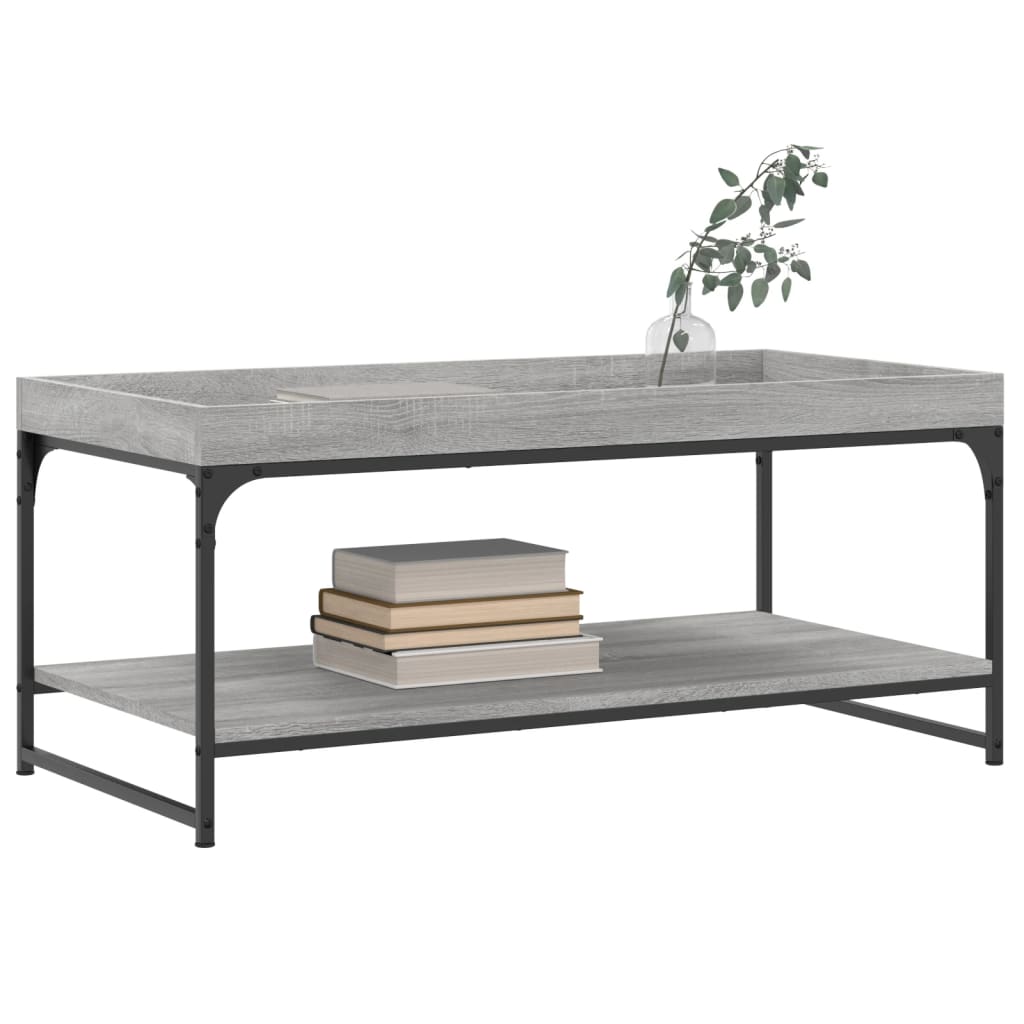 Table basse sonoma gris 100x49x45 cm bois d’ingénierie - Tables basses