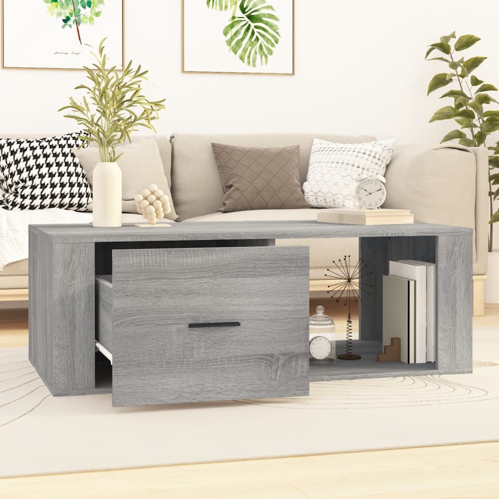 Table basse Sonoma gris 100x50,5x35 cm Bois d’ingénierie - Tables basses