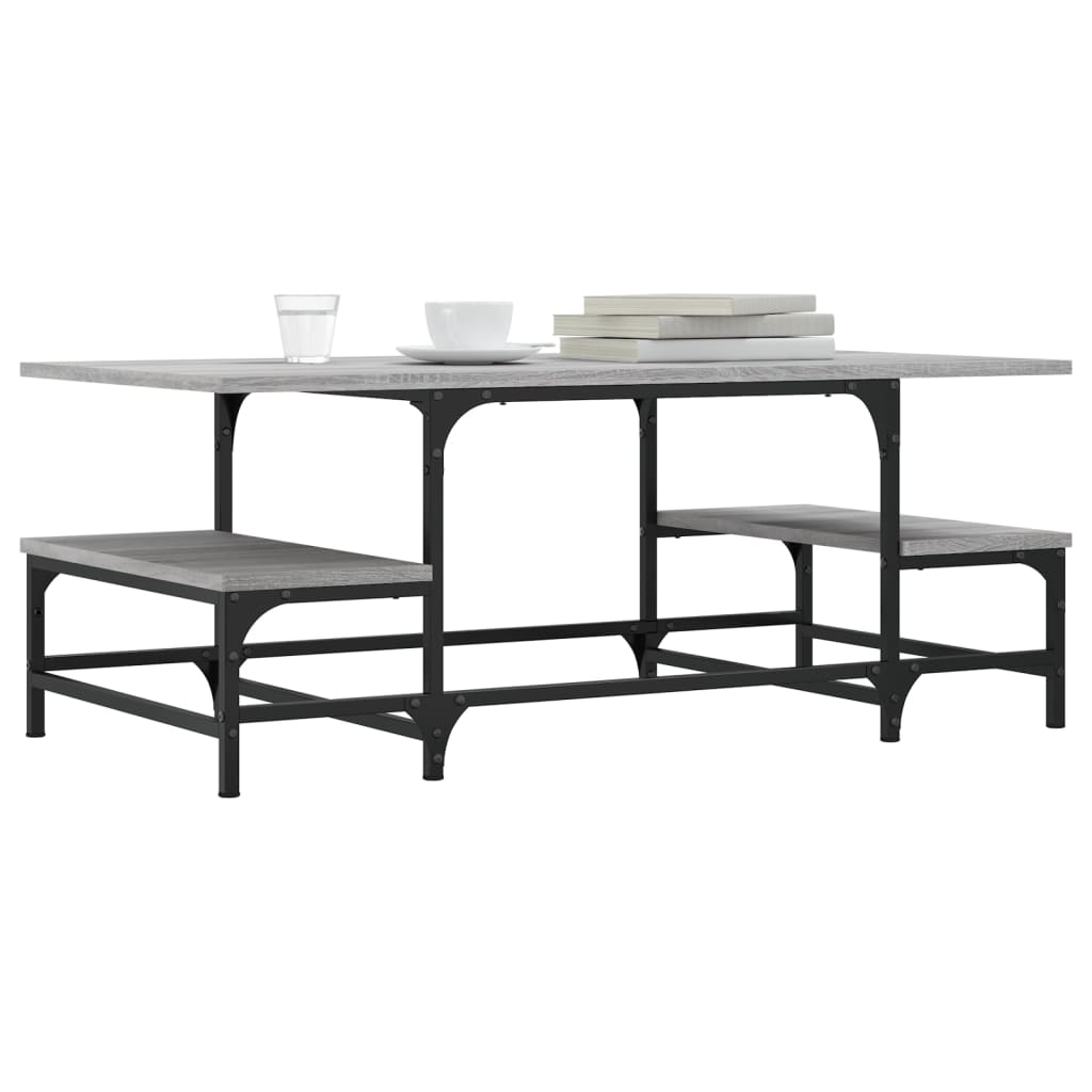 Table basse sonoma gris 100x50,5x40 cm bois d’ingénierie - Tables basses