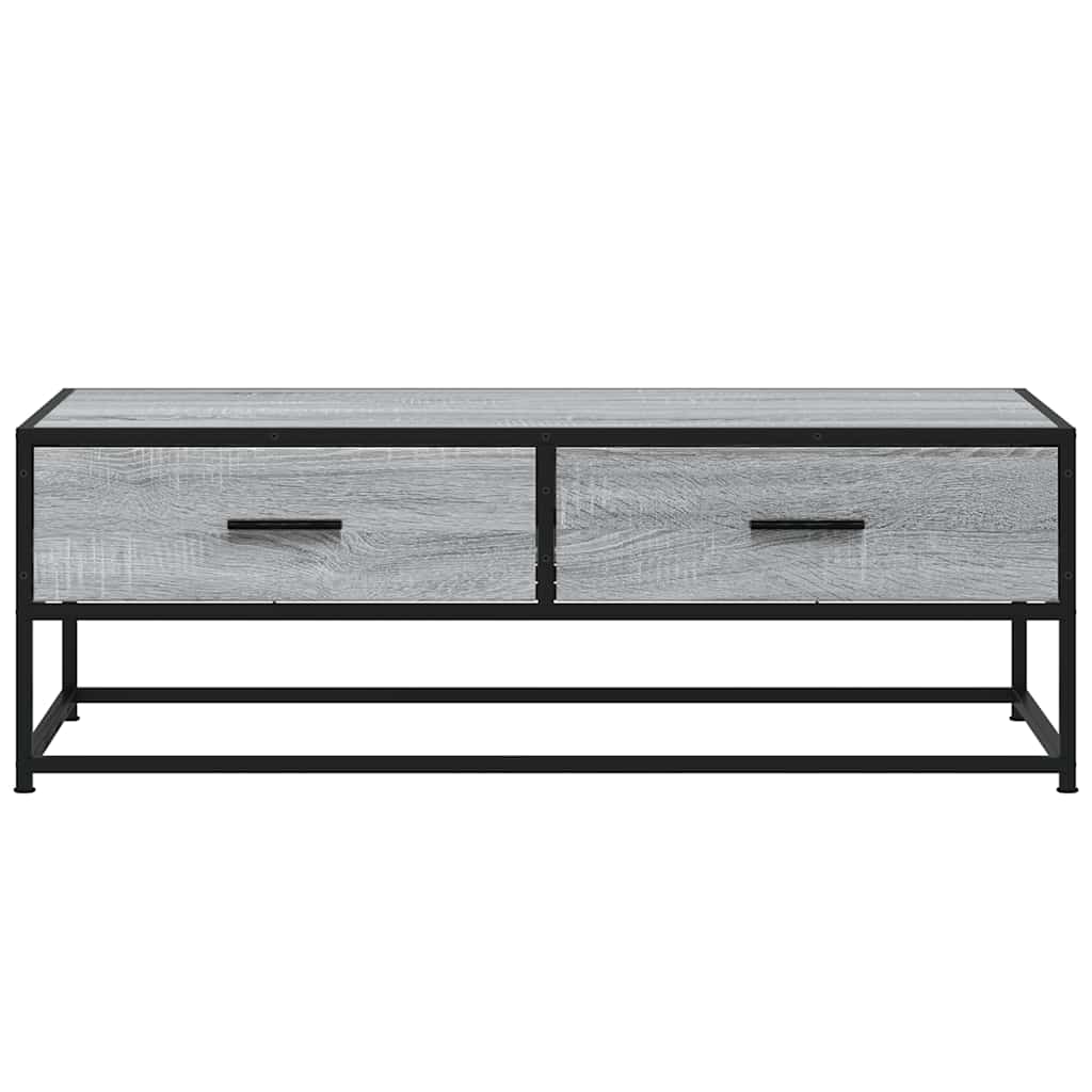 Table basse sonoma gris 100x50x35 cm bois d’ingénierie et métal - Tables basses
