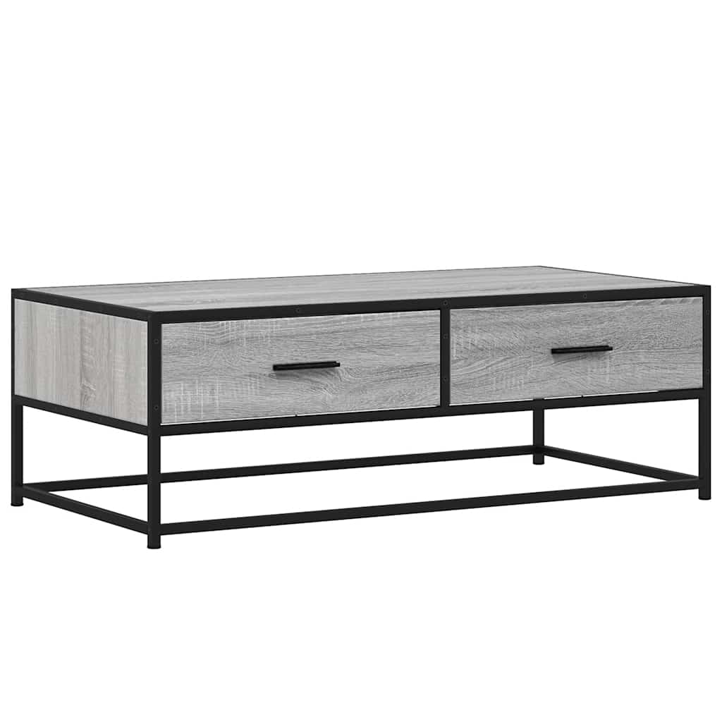 Table basse sonoma gris 100x50x35 cm bois d’ingénierie et métal - Tables basses