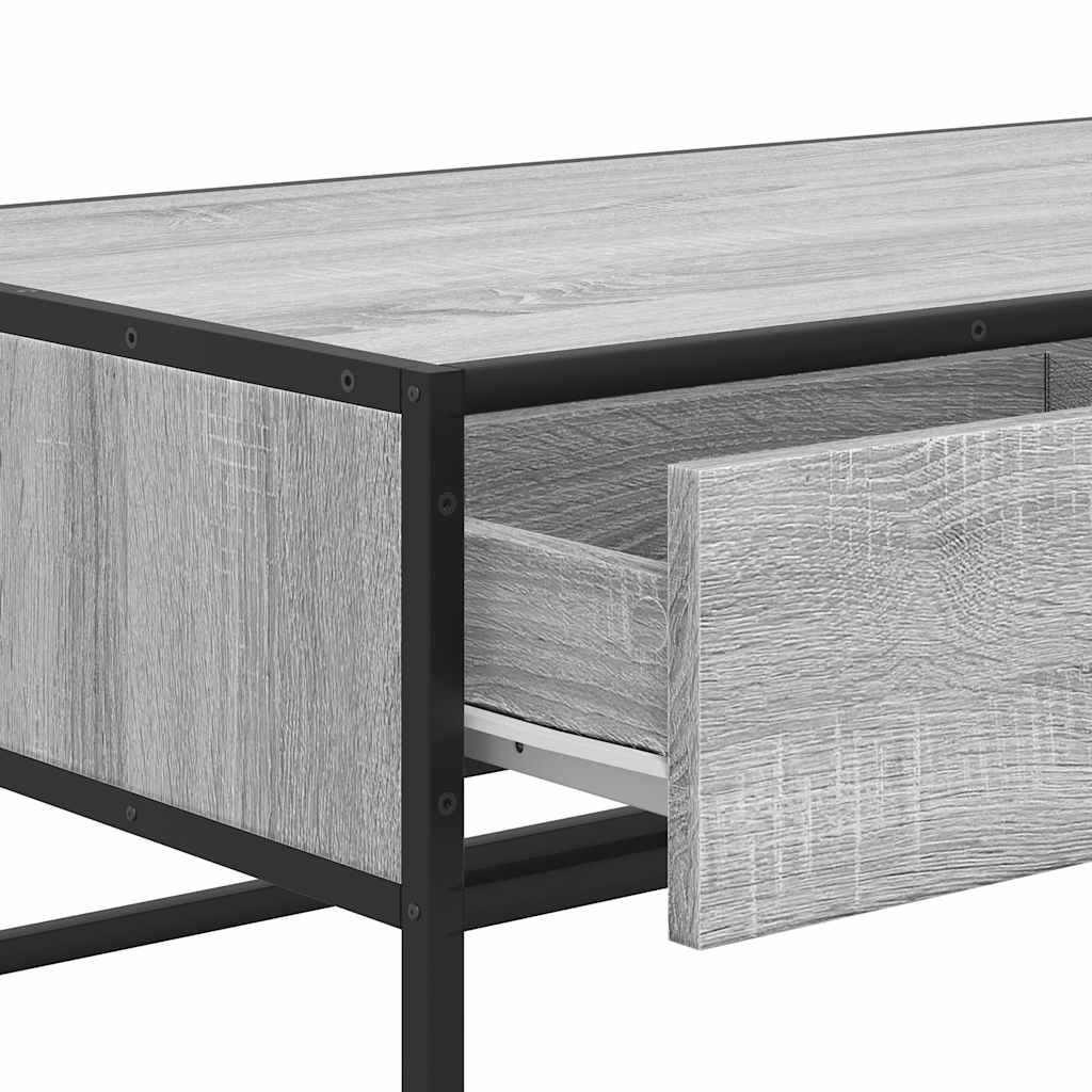 Table basse sonoma gris 100x50x35 cm bois d’ingénierie et métal - Tables basses